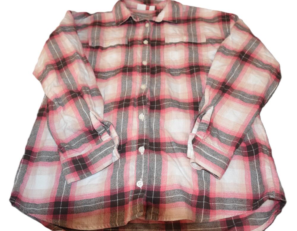 Gap Kids Flannel, Pink Plaid, 100% Cotton, XL-12, GU
